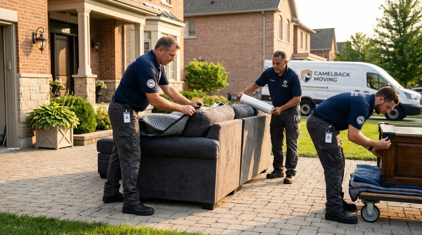 Large estate moving crew wrapping furniture in Fort Smith, AR